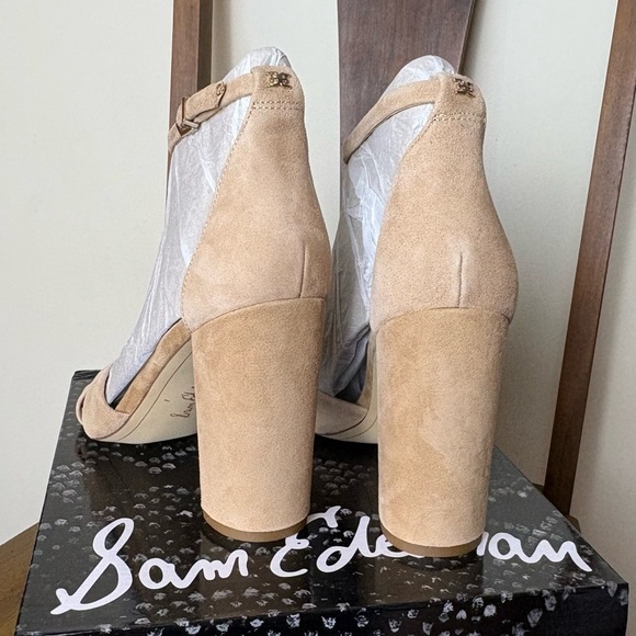 Sam Edelman Beige Suede Heeled Sandals size 10 - Picture 6 of 11
